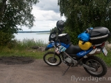 Packed motorcykle